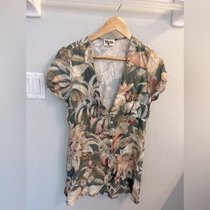 Show me your Mumu floral tropical green dress